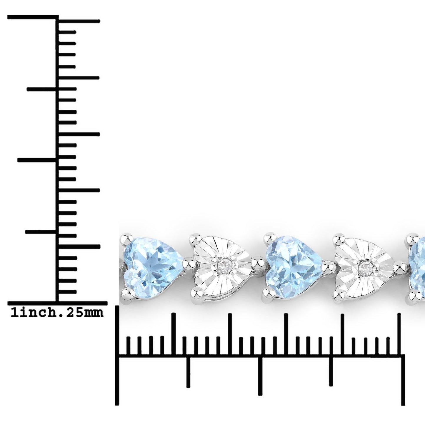 Elegant Blue Topaz and Diamond Sterling Silver Bracelet