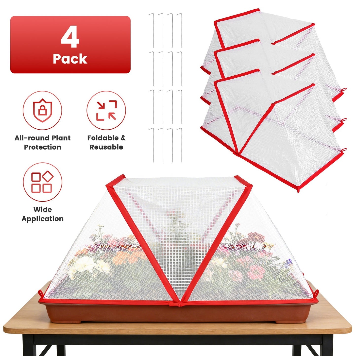 4-Pack Garden Row Accelerator Plant Covers