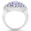 Bague en argent sterling avec tanzanite et topaze blanche de 4,72 carats