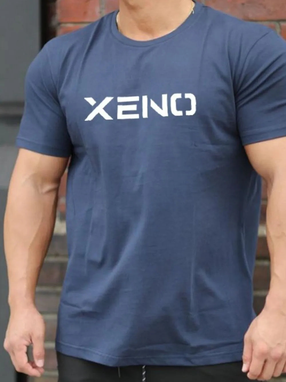 Camiseta de manga corta con cuello redondo para hombre en tallas grandes