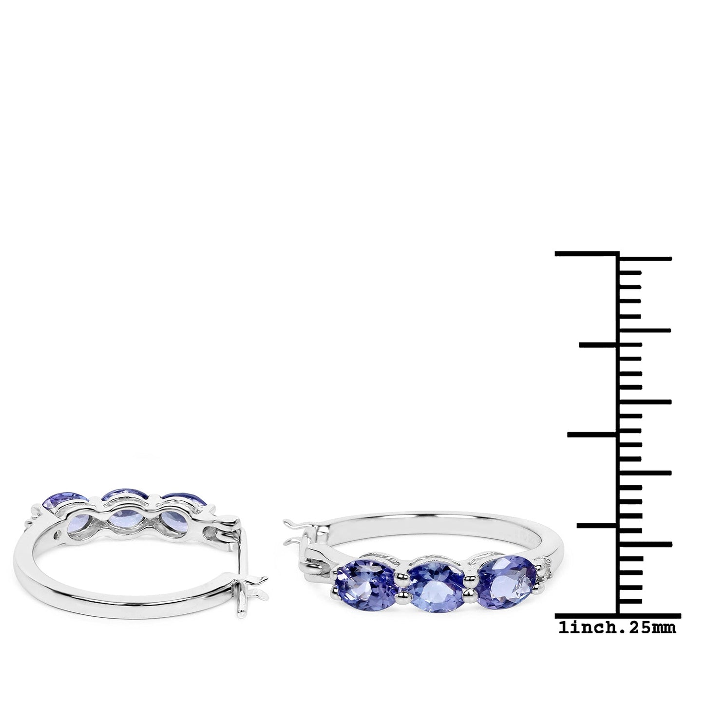 Boucles d'oreilles en tanzanite et diamants blancs de 1,99 carat