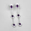 Boucles d'oreilles en argent sterling .925 avec améthystes véritables de 2,04 carats