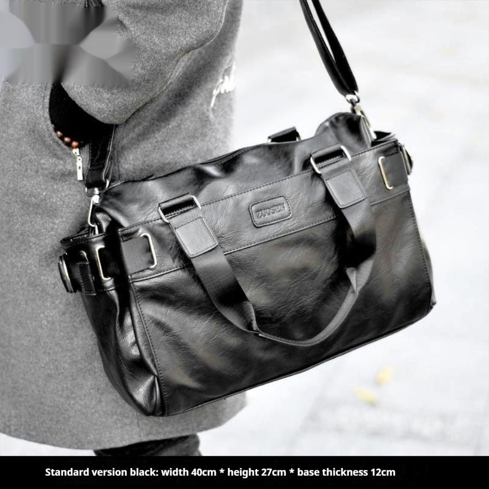 Men's Leather Casual Crossbody Travel Bag