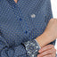 Stylish Women's Cinch Long Sleeve Shirt - Black Diamond Pattern - Korvel