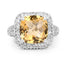Bague en argent sterling de 7,95 carats en citrine véritable et topaze blanche