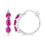 1.81 Carat Genuine Ruby and White Diamond Sterling Silver Earrings