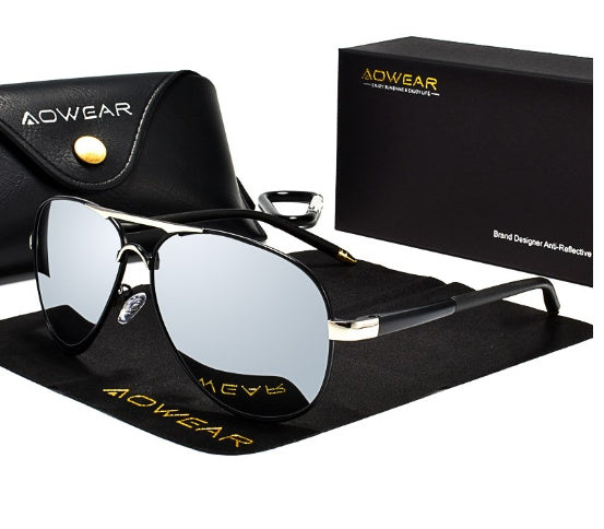 Lunettes de pilote premium avec grande monture pour hommes