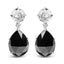 Pendientes Colgantes de Diamante y Ónix Negro de Oro Blanco de 18K