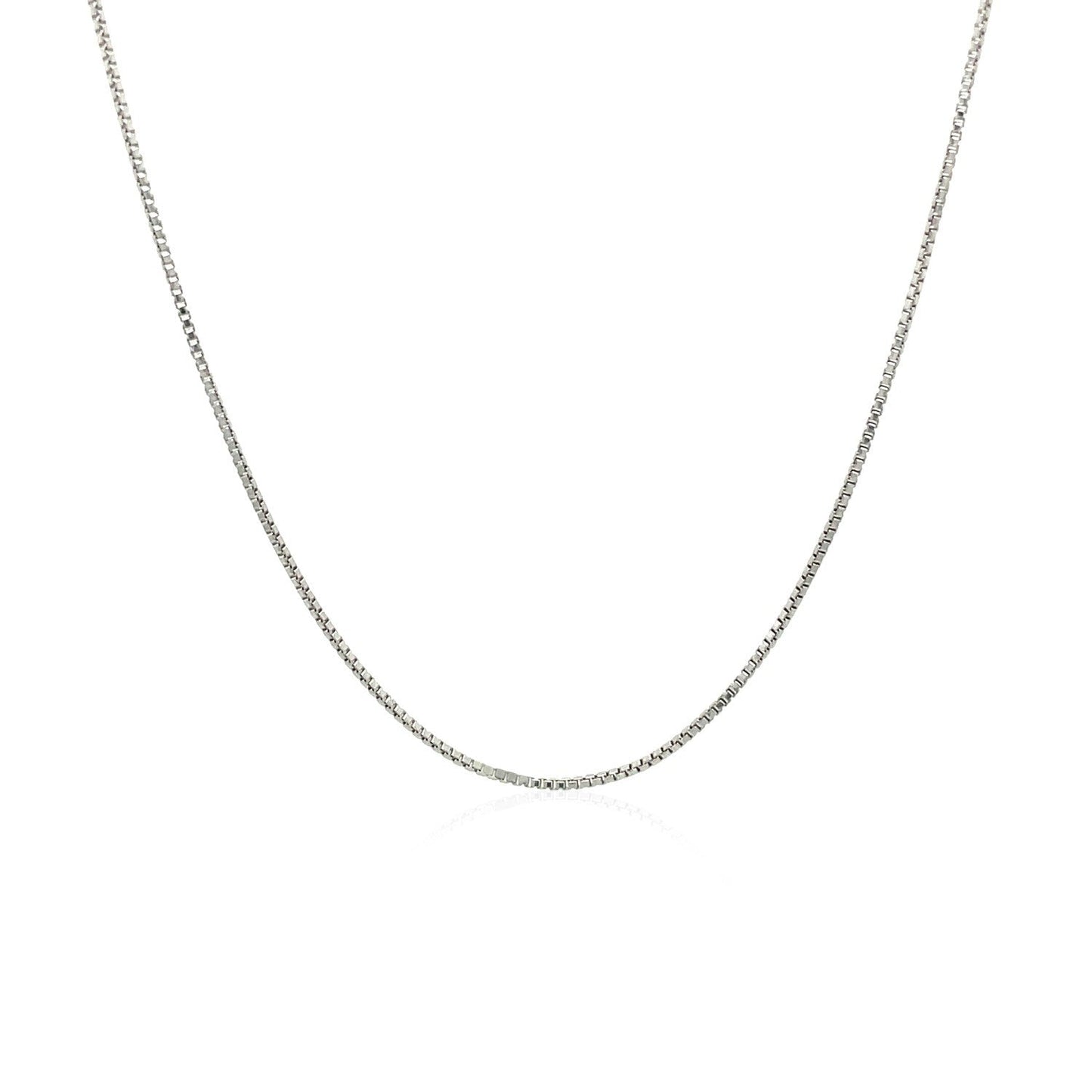 Sterling Silver Rhodium Plated Box Chain - 0.7mm