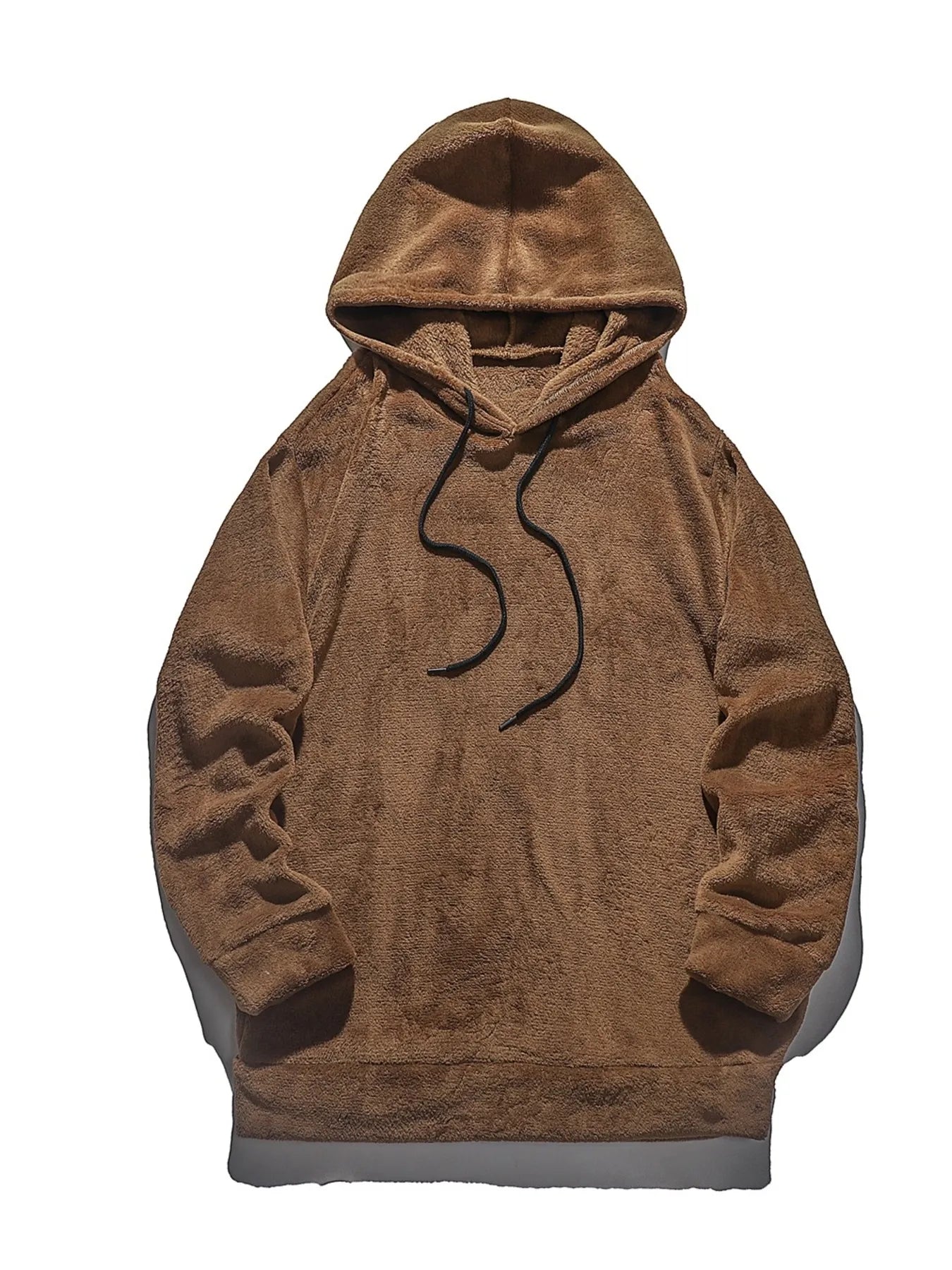 Hoodie en Fleece à Manches Longues avec Cordon de Serrage pour Homme