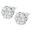 Pendientes de Stud de Diamante Floral de Plata Esterlina - 2 cttw