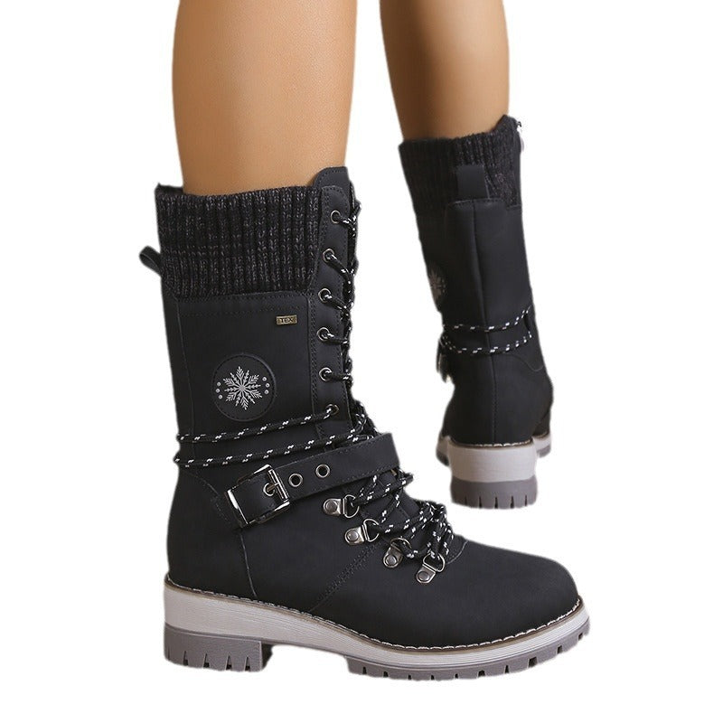 Fur Integrated Women's Knee-high Snow Boots