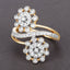 Bague Bypass en Diamant Blanc de 0,56 Carat en Or Jaune 14K