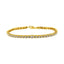 Pulsera de eslabones de plata esterlina chapada en oro amarillo de 10K con diamantes - 7.25"