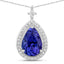 Colgante de Tanzanita y Diamante Blanco de 2.20 Quilates en Oro Blanco de 14K
