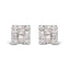 Pendientes de Stud Cuadrados de Diamante Mosaic de Oro Blanco de 10K