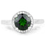 1.92 Carat Genuine Chrome Diopside & White Topaz Sterling Silver Ring