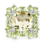 Bague en argent sterling avec quartz citron de 9,38 carats et péridot