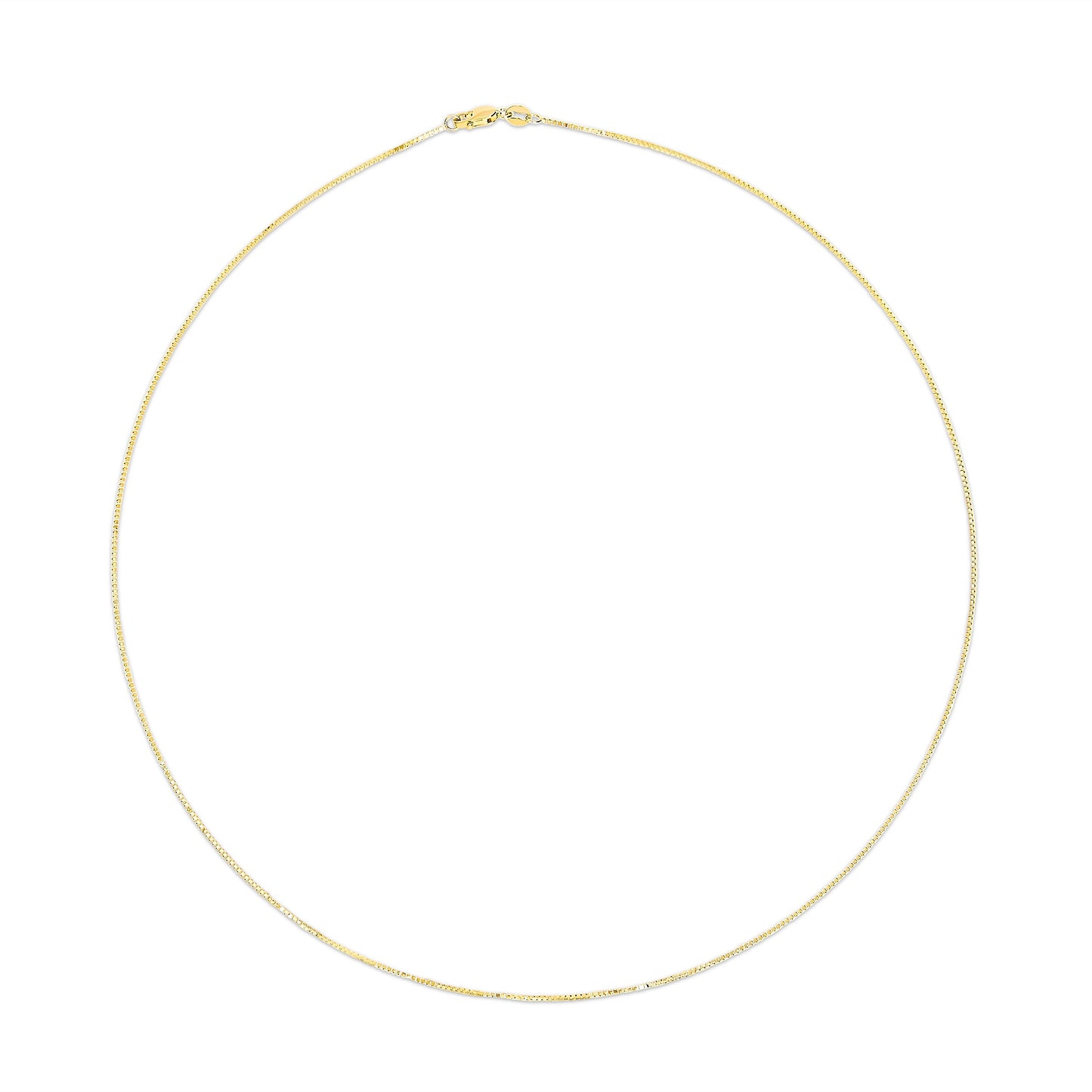 Collar de Cadena Clásica de Caja de Oro Amarillo Sólido de 14K - 16 Pulgadas