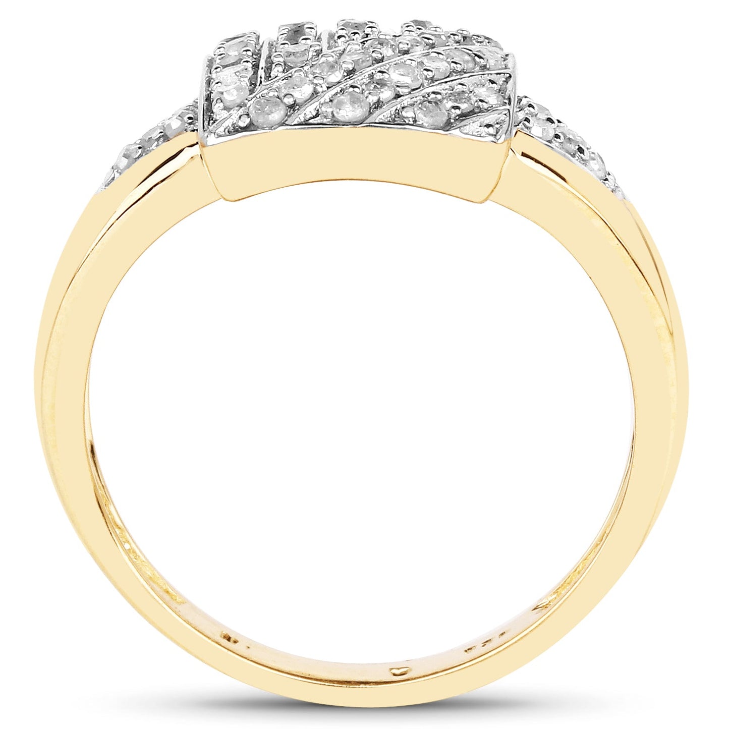 14K Yellow Gold Plated Diamond Cocktail Ring
