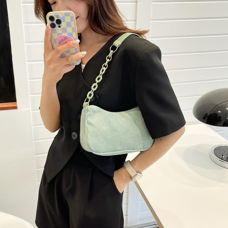 Artistic Minimalist Corduroy Crossbody Bag for Women