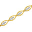 Pulsera de eslabones de plata esterlina chapada en oro amarillo de 10K con diamantes - 7.25"