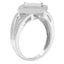 Anillo Halo de Diamante Corte Princesa de Plata Esterlina .925 - Tamaño 7