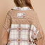 Women Retro Corduroy Jacquard Patchwork Button Up Jacket