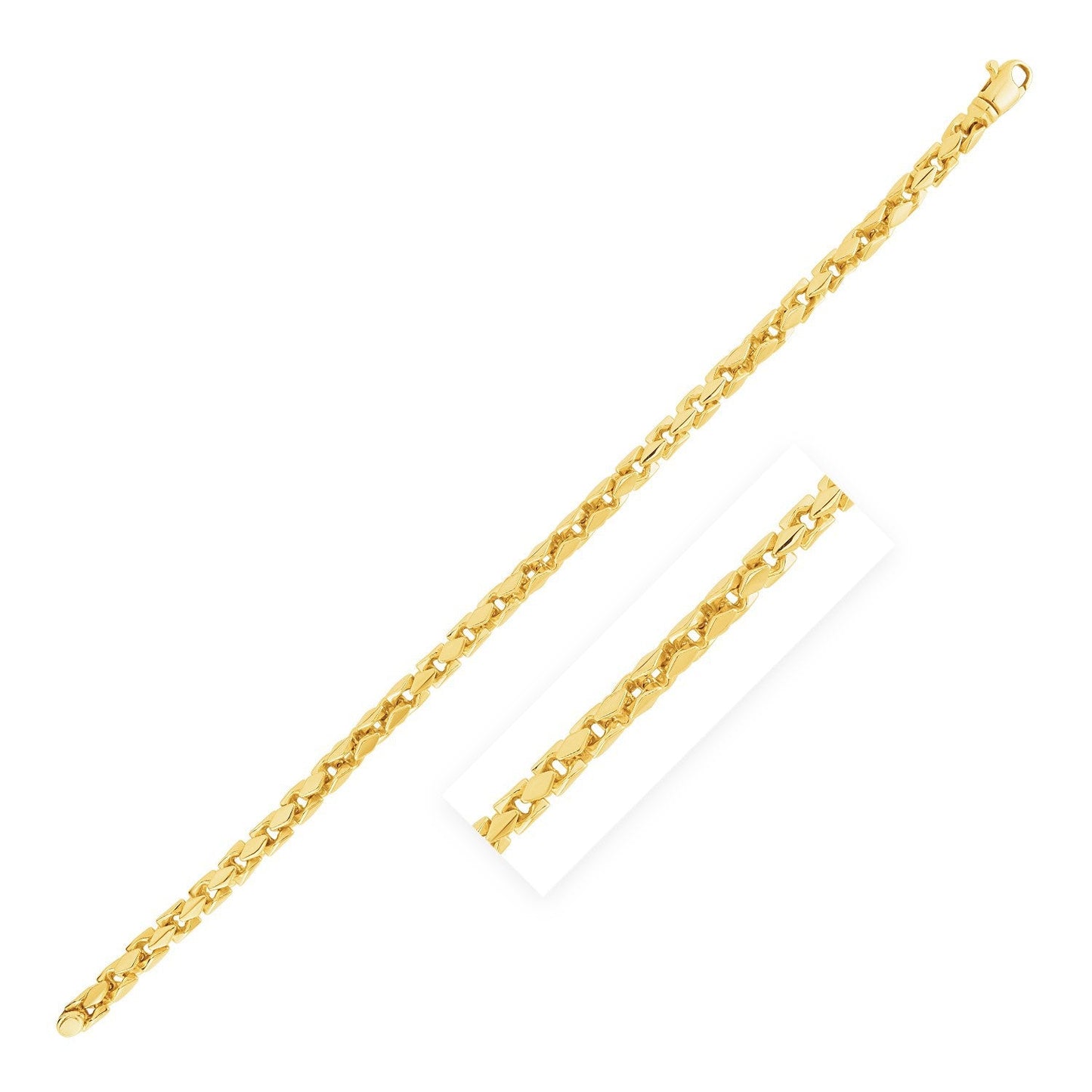 14k Yellow Gold High Polish Men's Fancy Box Bracelet