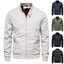 Men's Casual Zip-up Bomber Jacket with Pockets