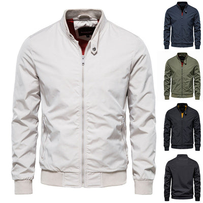 Men's Casual Zip-up Bomber Jacket with Pockets