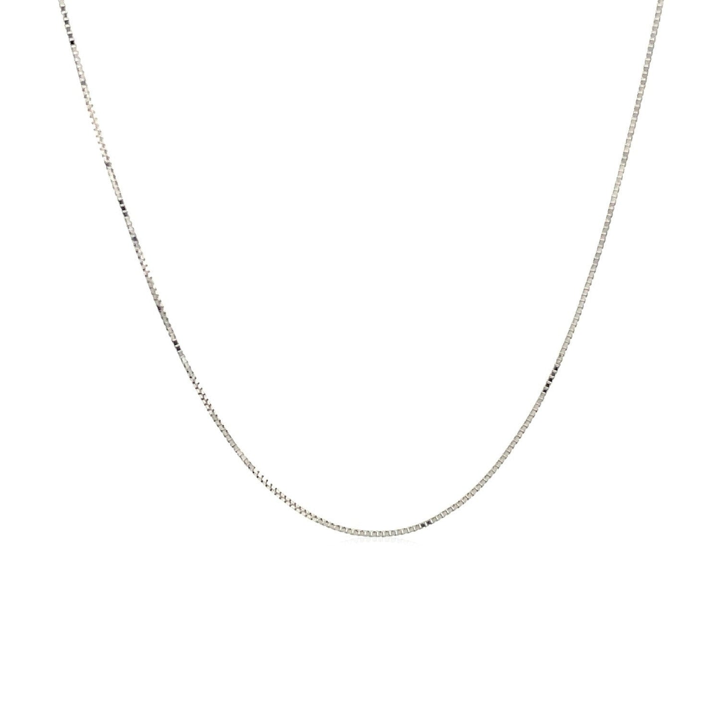 10k White Gold Classic Box Chain - 0.45 mm