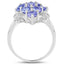 2.07 Carat Genuine Tanzanite Sterling Silver Engagement Ring