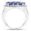 2.20 Carat Genuine Kyanite .925 Sterling Silver Engagement Ring