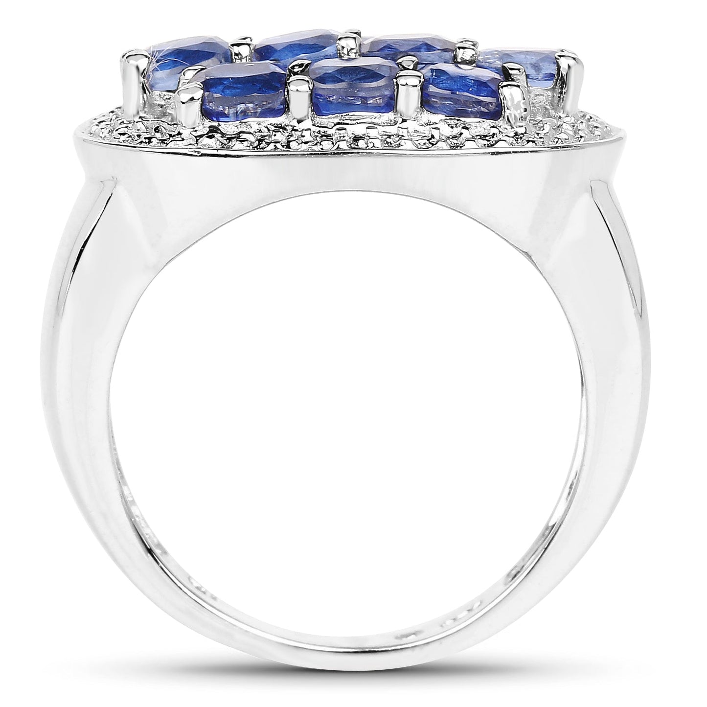 2.20 Carat Genuine Kyanite .925 Sterling Silver Engagement Ring