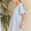 Vestido Babydoll de Cuello en V a Rayas con Dobladillo Volante