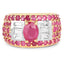 4.23 Carat Ruby and White Topaz Sterling Silver Ring