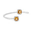 .925 Sterling Silver Yellow Citrine & Diamond Accent Bangle Bracelet