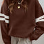 Sudadera Oversized con Rayas Universitarias y Hombros Caídos