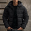 Men's Solid Color Hooded Velvet Cotton Jacket