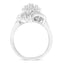 Bague cocktail en diamant en argent sterling .925 à motifs en escalier - Taille 6