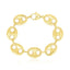 Pulsera de eslabones marineros de 14k de oro amarillo pulido brillante