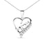 Pendentif en cœur "Mom" en argent sterling 925 avec diamant