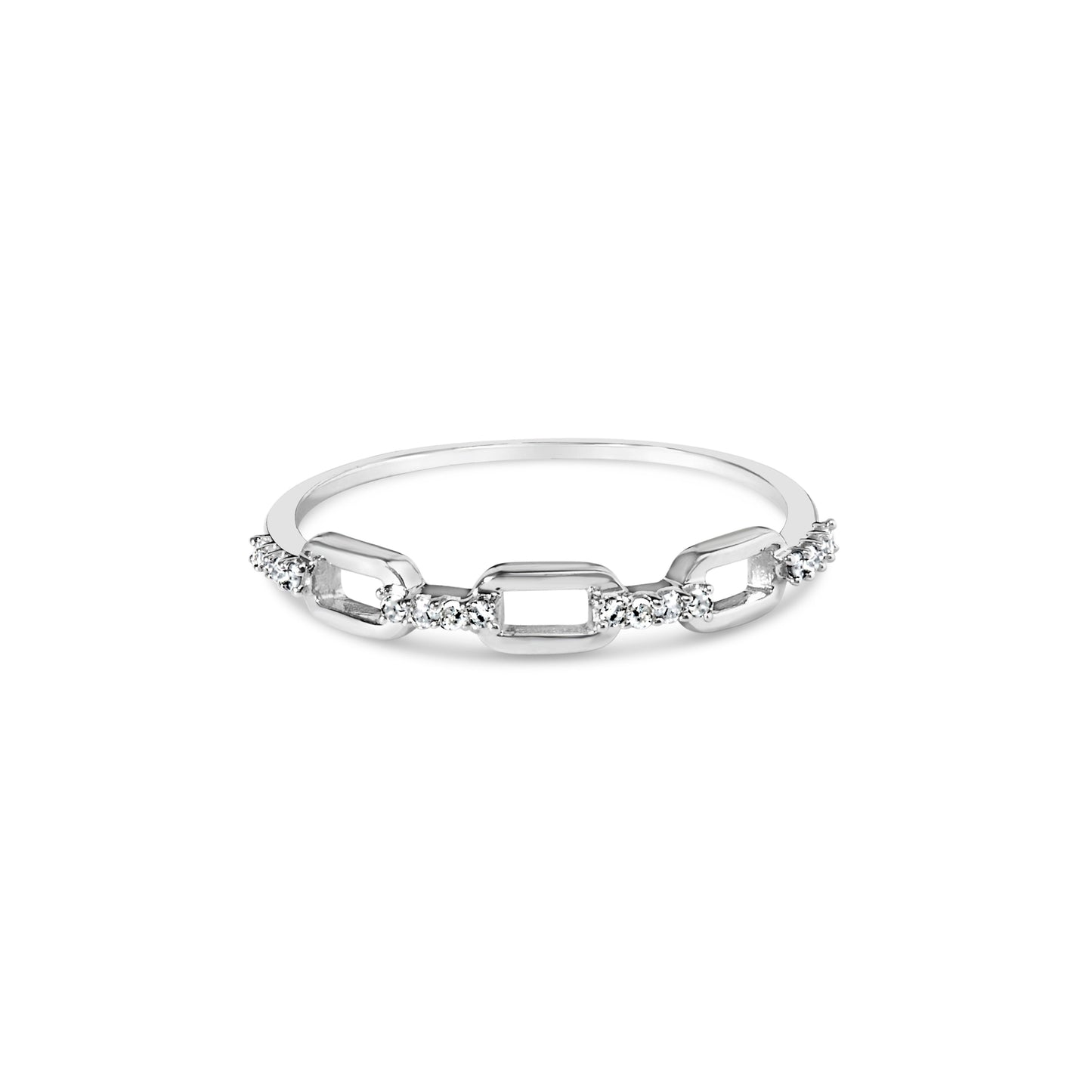 Bague en Argent Sterling .925 avec Accent de Diamant - Taille 6