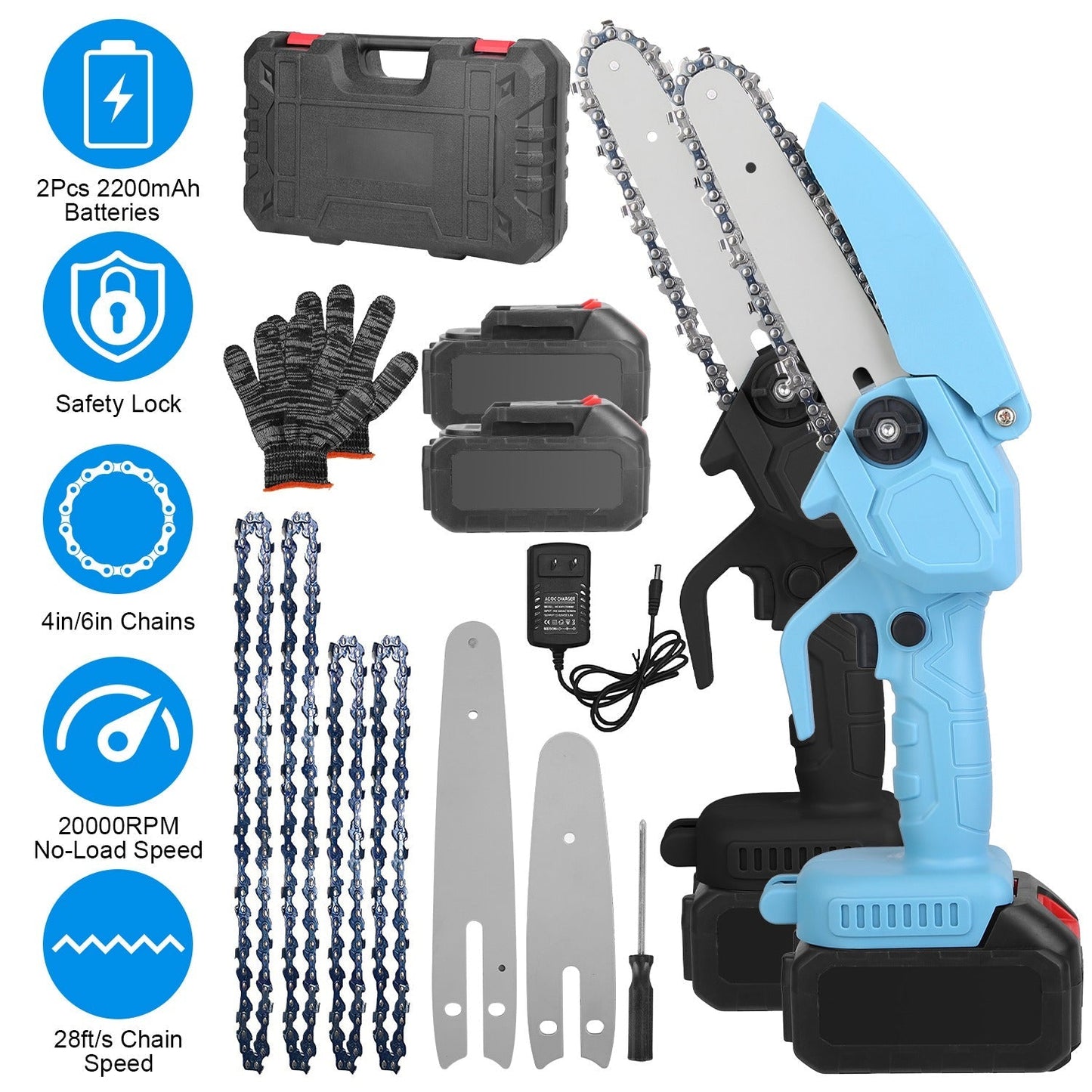 GBruno Electric Mini Chainsaw - Versatile & Cordless