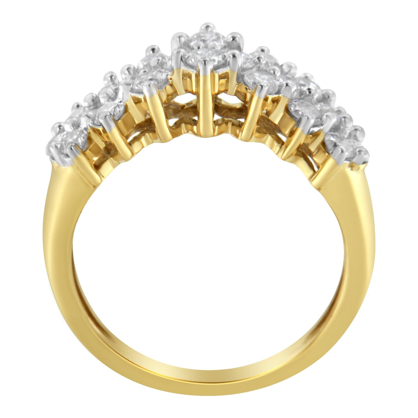 10K Yellow Gold Round Diamond Engagement Ring