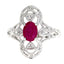 Anillo de Rubí Natural de 1.05ct con Diamantes en Oro Blanco de 10KT