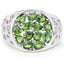 Anillo de Plata Esterlina de 2.21 Quilates de Diopsido de Cromo Genuino