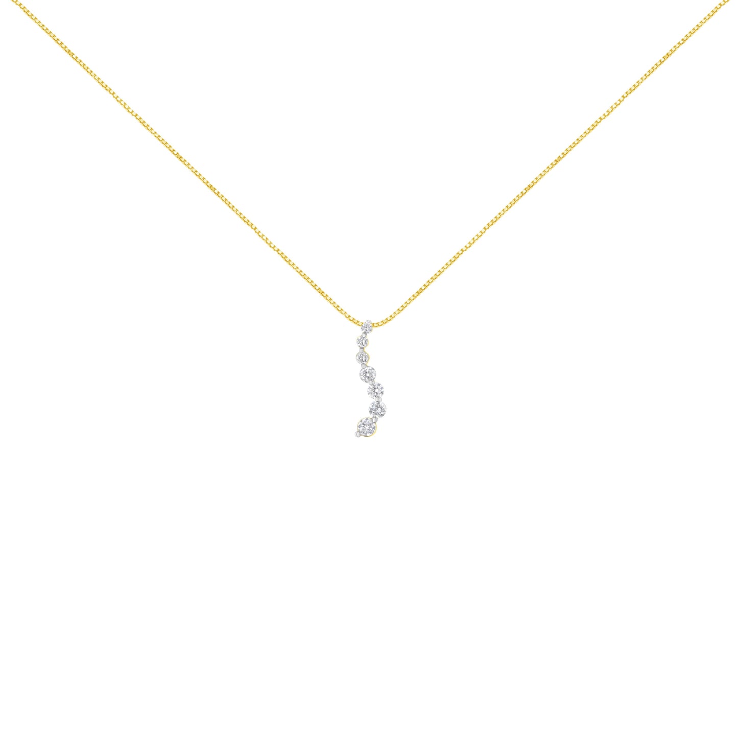 Pendentif en Diamant de Voyage Certifié AGS en Or Jaune 14K