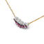 18K Rose Gold Pave Diamond & Ruby Curved Bar Choker Necklace